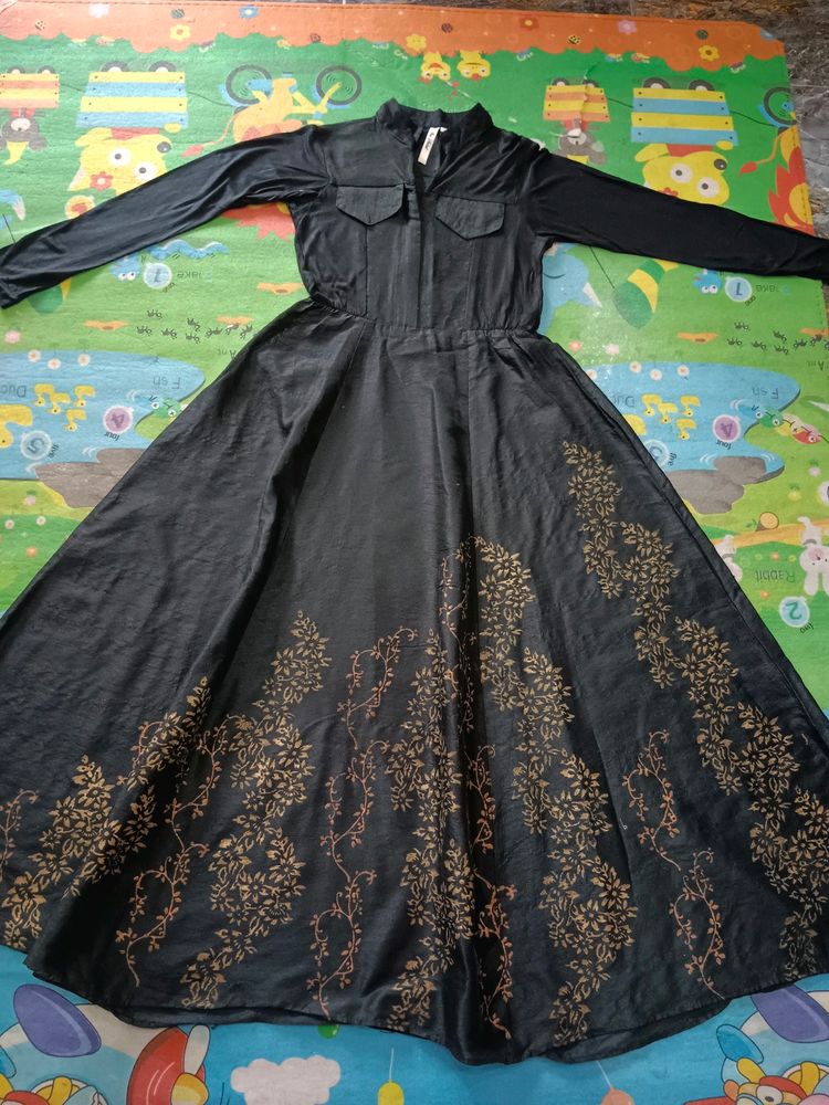 Black Silk Gown Dress