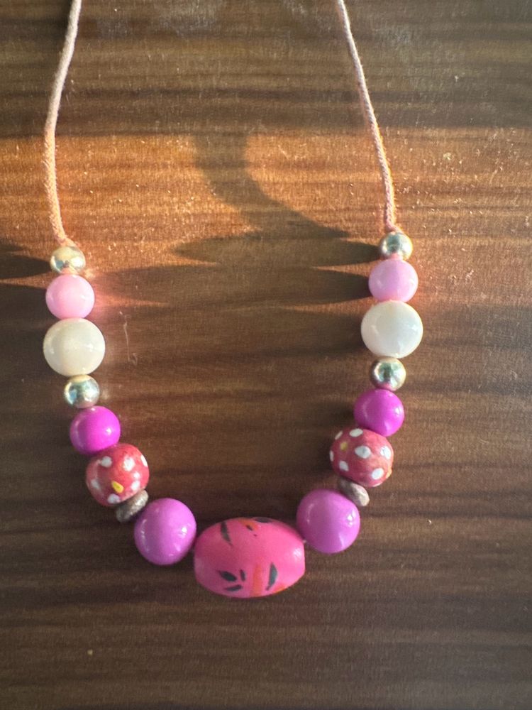 Pink Beaded Handmade Necklace