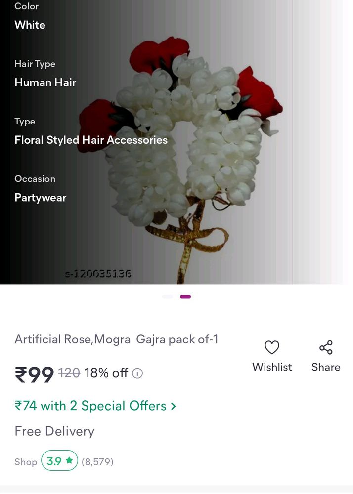 Artificial Rose Mogra Gajra