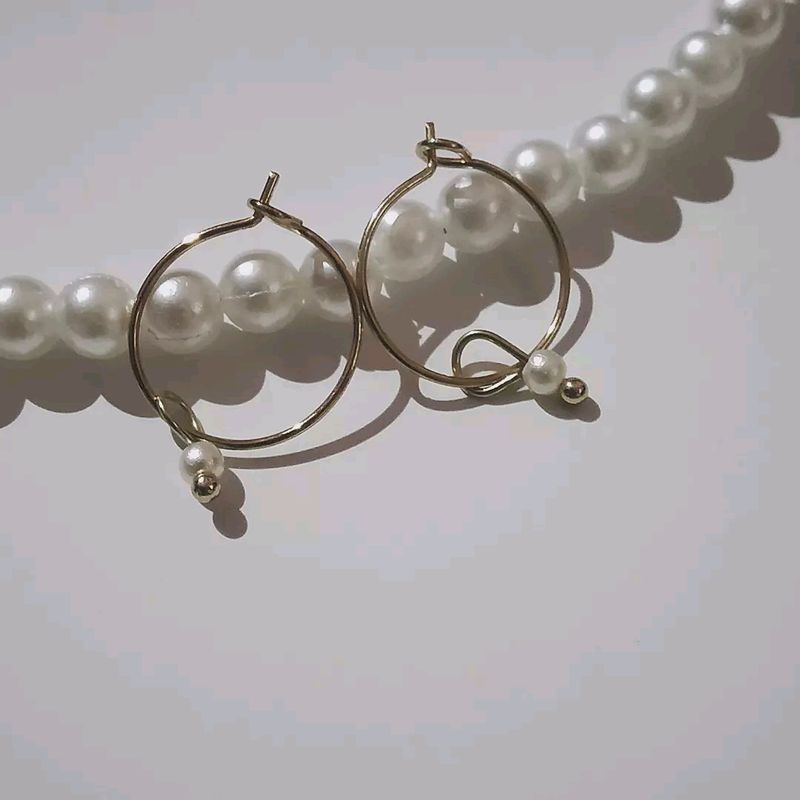 Pearl Hoop Earrings