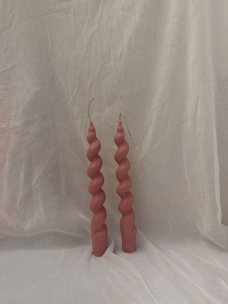 Set Of 2 Spiral Candle