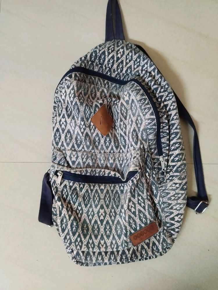 Blue And White Backpack Unisex