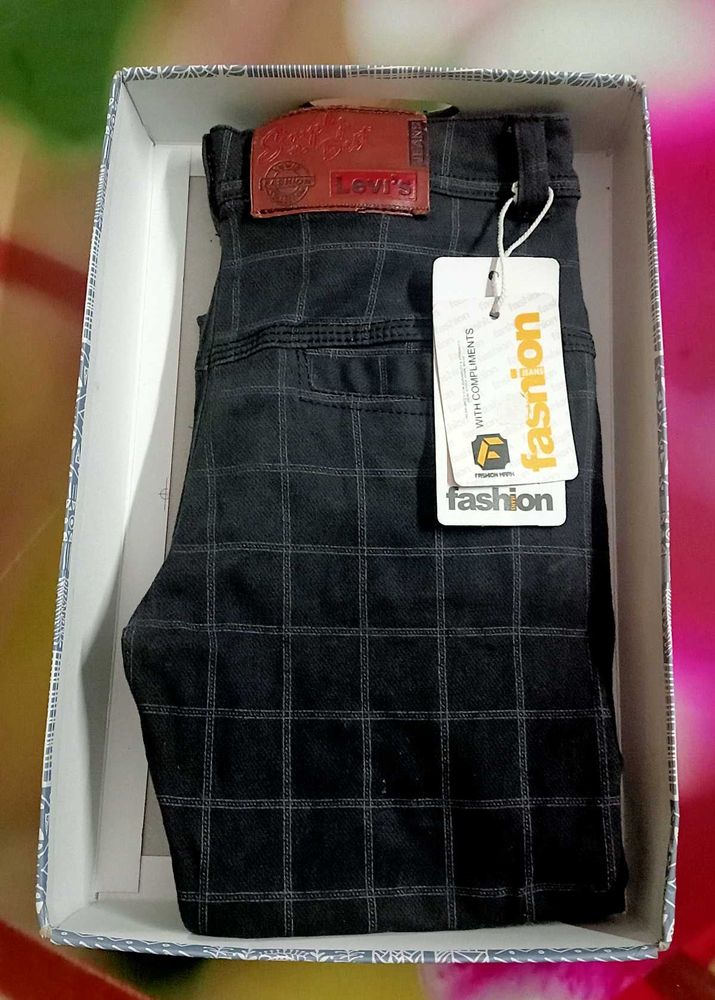 Black Cotton Jeans Essa Brand Party Wear Jacket.