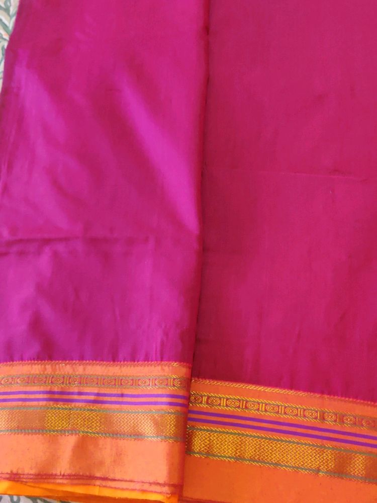 💜💗Semi silk Narayanpet Magenta Festive Saree