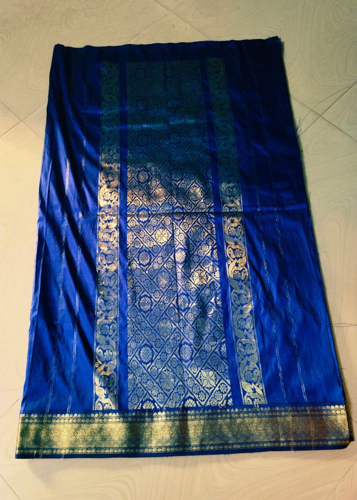 Blue colour pure Kanchi pattu saree