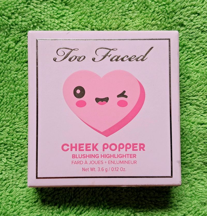 Too Faces cheek & blushing highlighter.