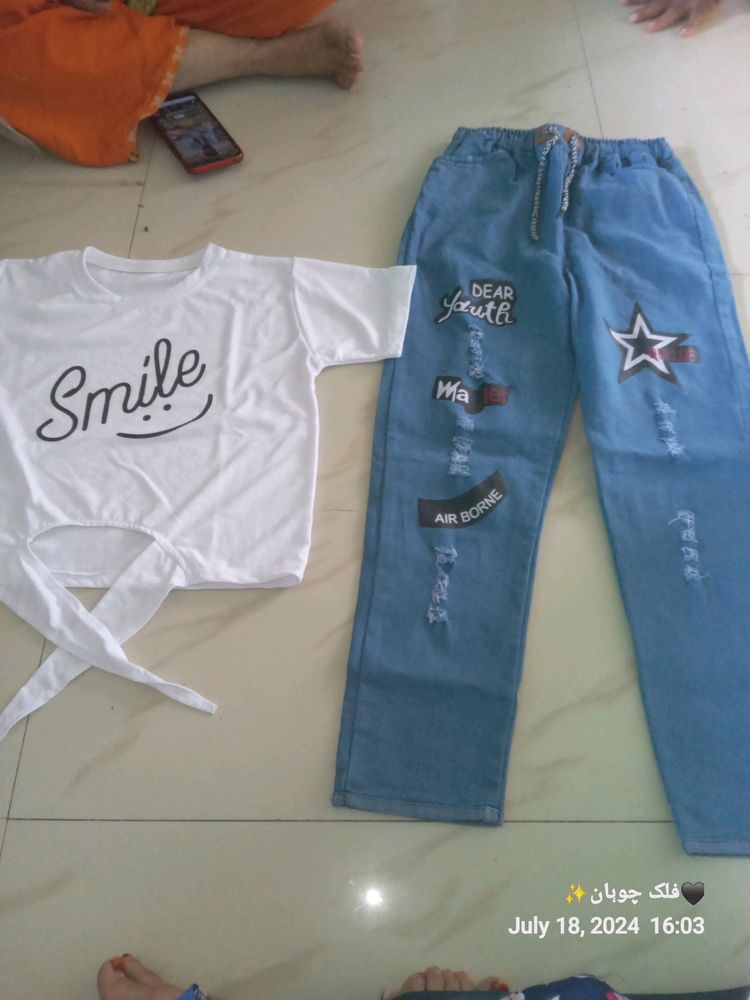 Smile T Shirt With Jeans