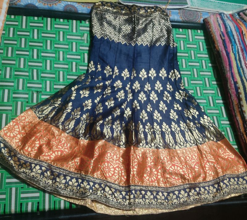 Blue ,Golden , Orange Fishcut Lehnga Choli