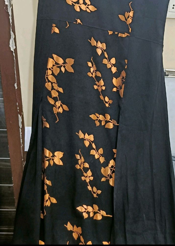 Black And Orange Colour Ka Kurta Set