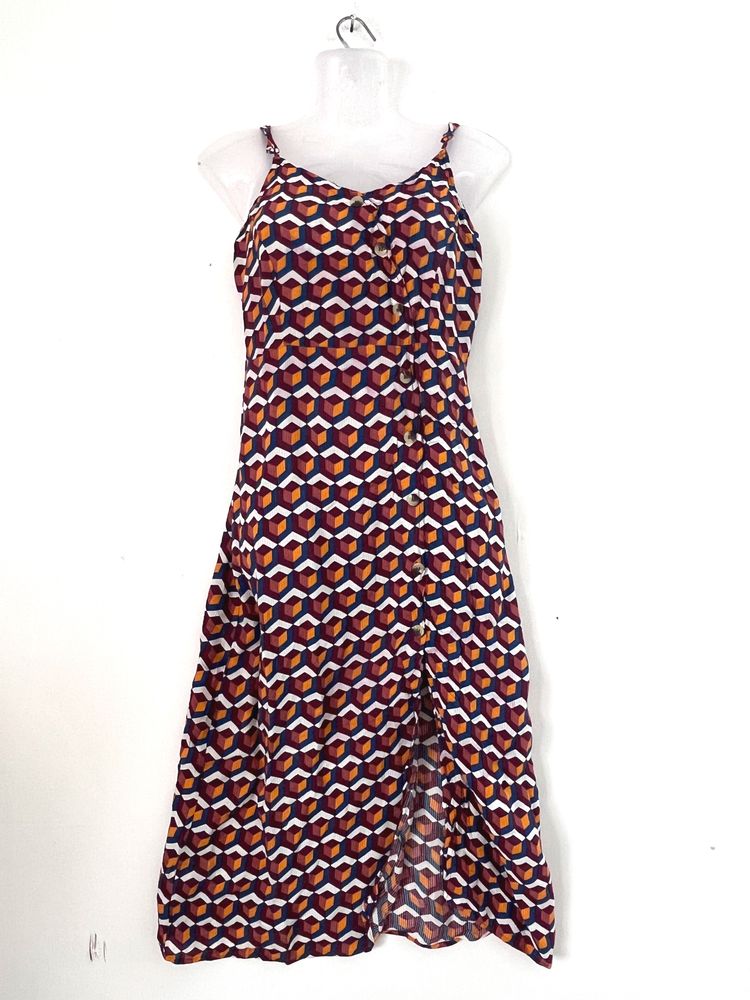 Multicolour Maxi Slit Dress (Women)