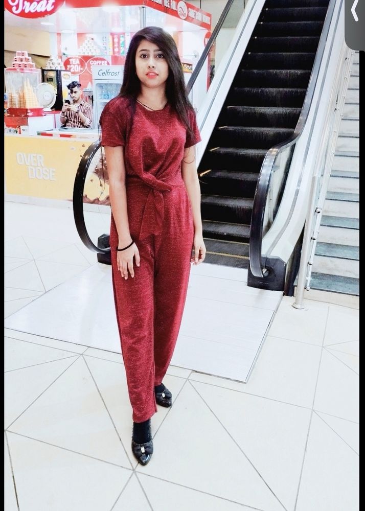 SHIMMERY MAROON JUMPSUIT