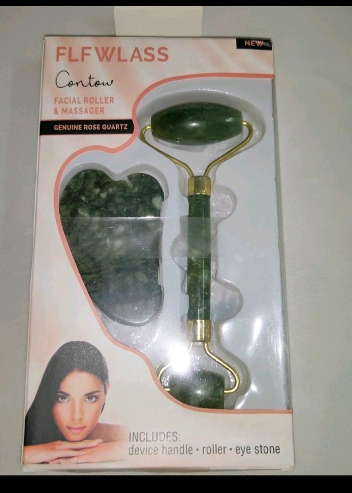 Gua Sha Face Roller |Green Stone For Under Eye