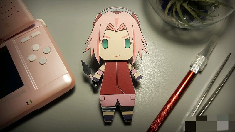 Anime Naruto Shippuden Sakura Chibi Figurine(Paper)