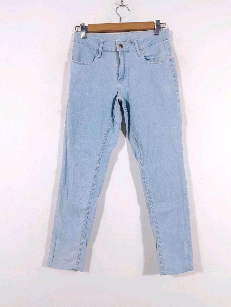 Light Blue Stright Fit Denim Jeans ( Women)