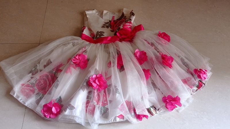 White Dress Pink Flower