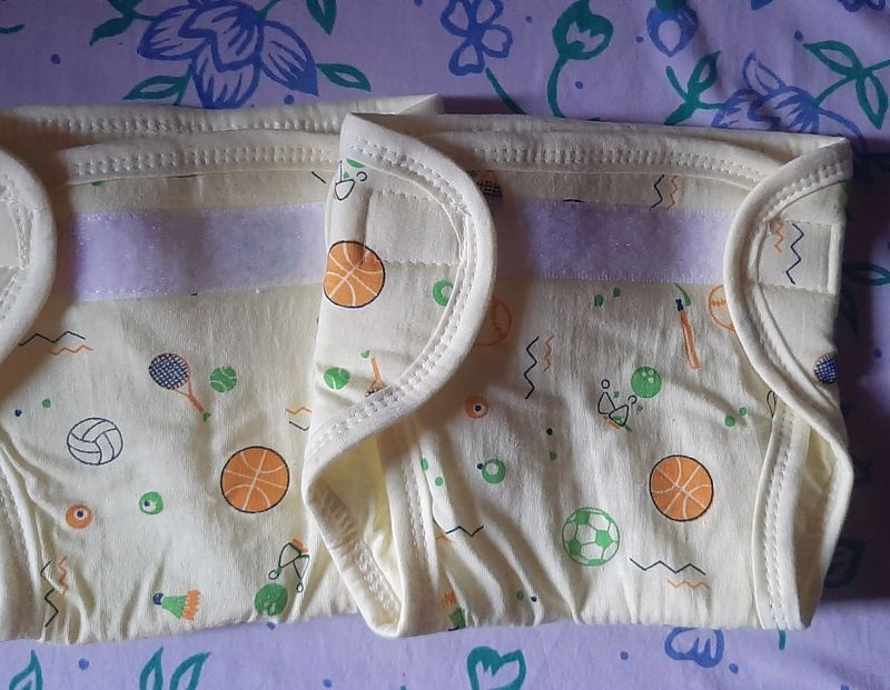 New 2 Cloth Diapers -  Taped Style (Velcro)