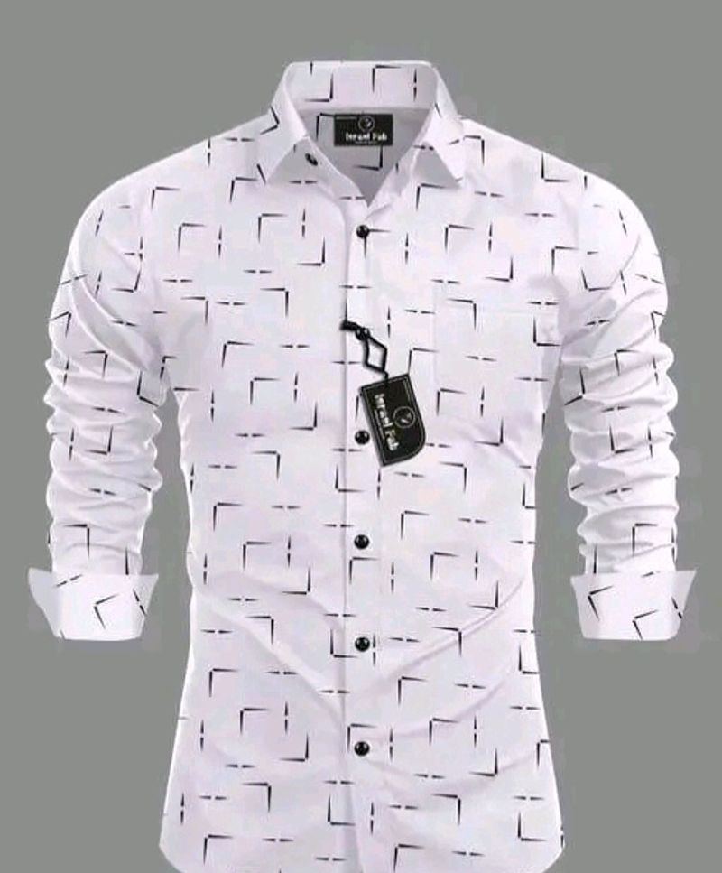 White Printed Casual Shirt New