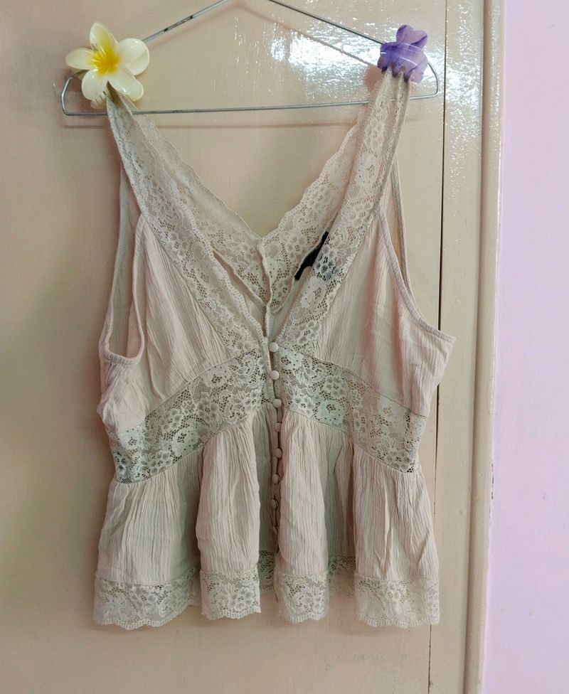 Forever 21 Lace Top(Beige)