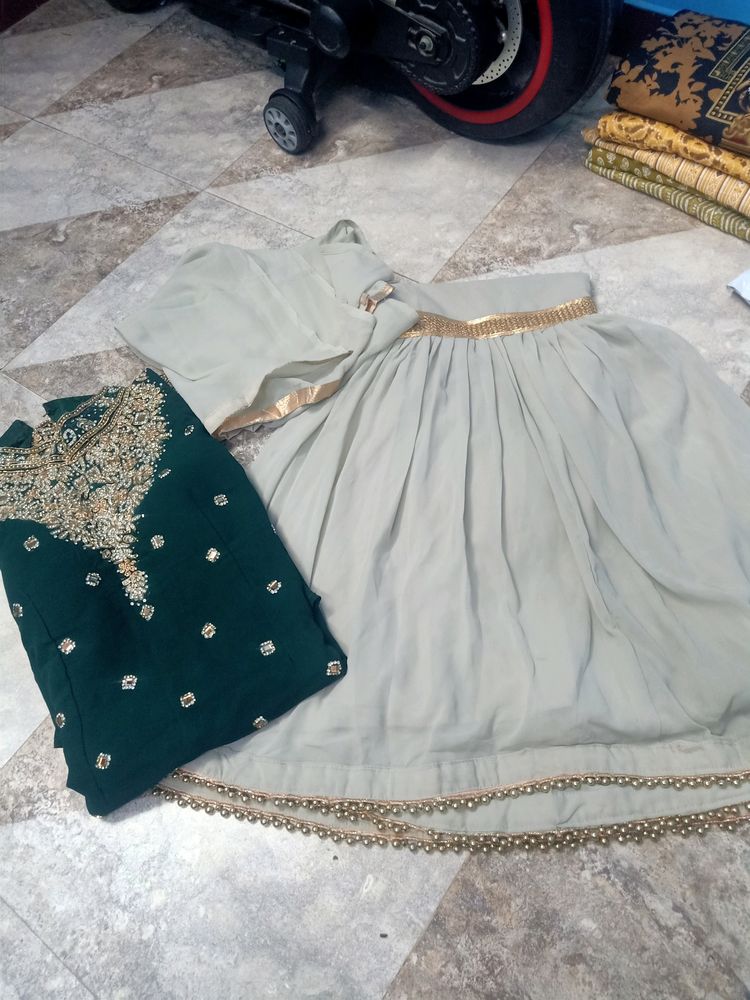 Green Kurta Garara Set