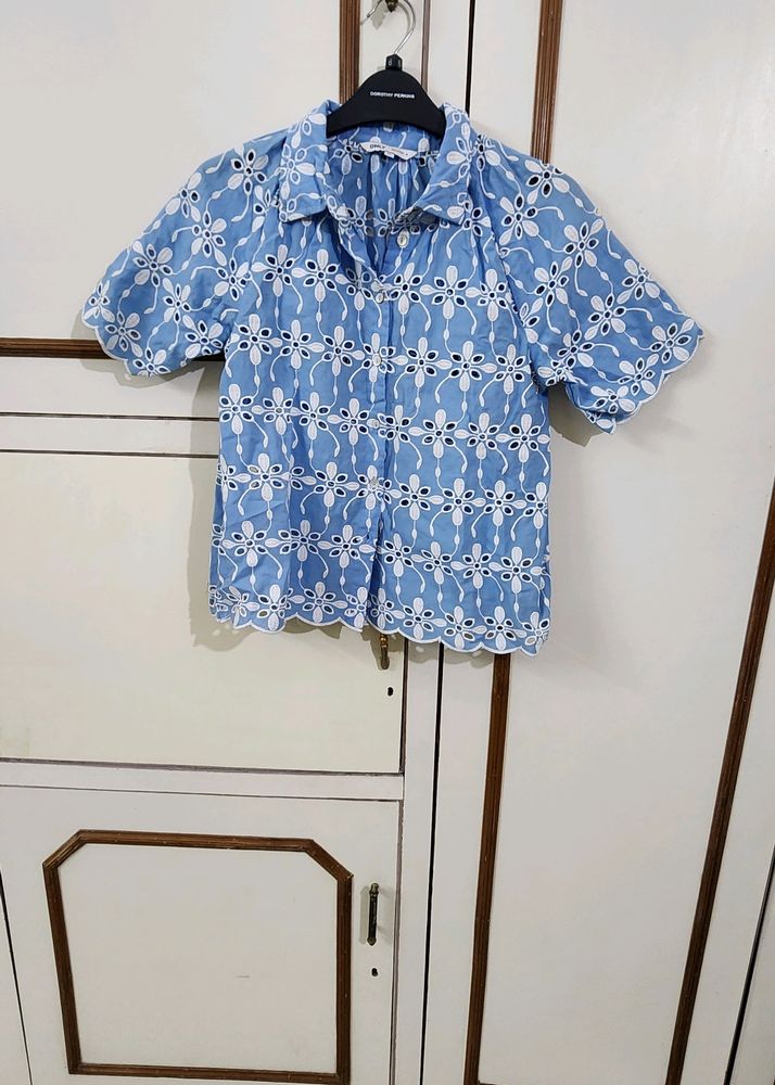 Comfort Days Sky Blue Shiffili Shirt By ONLY