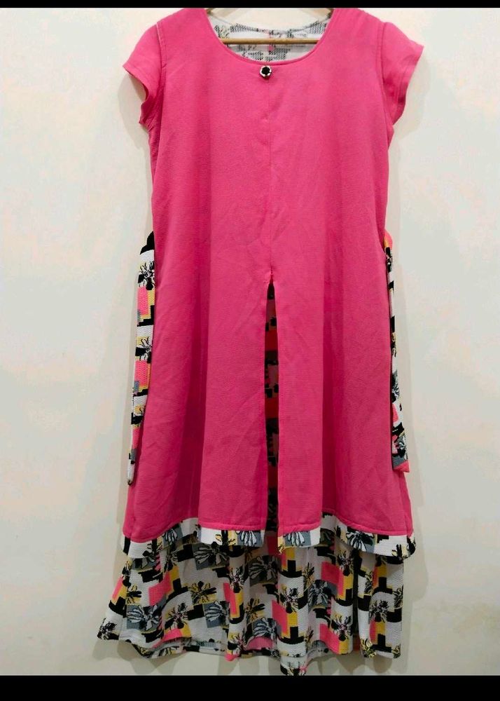 Layered High Low Anarkali Kurta Size M