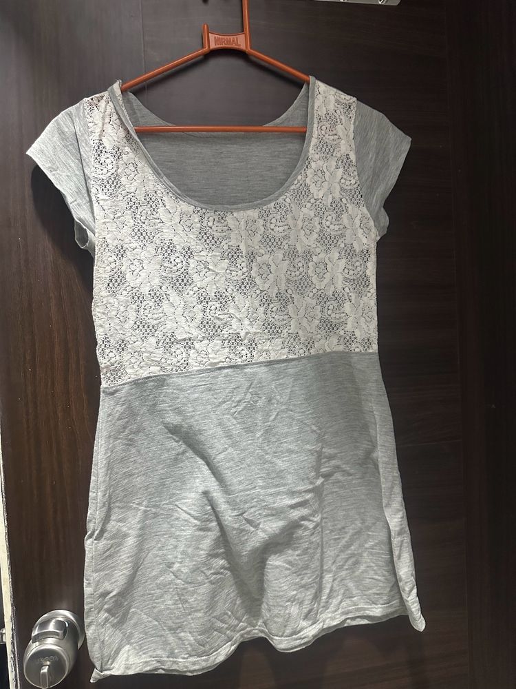 Grey Cotton Top Or Inner for Ladies