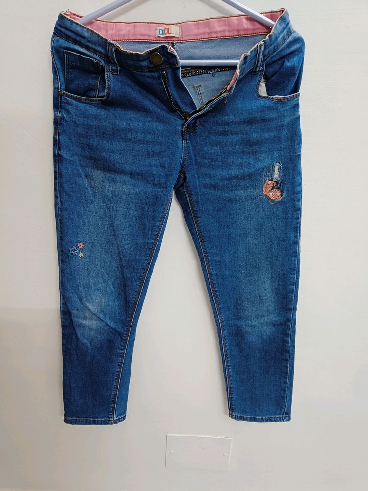 Blue Denim Jeans For Girls 8-12 Yrs