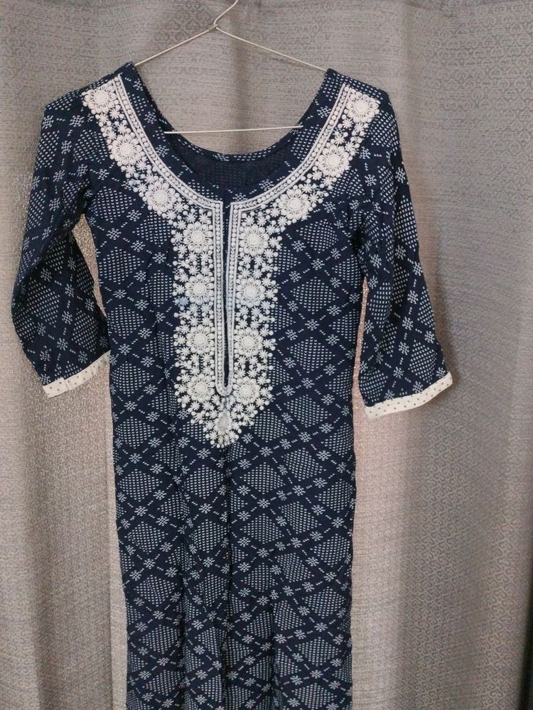 Chikankari Kurta Set With Plazo And Dupatta