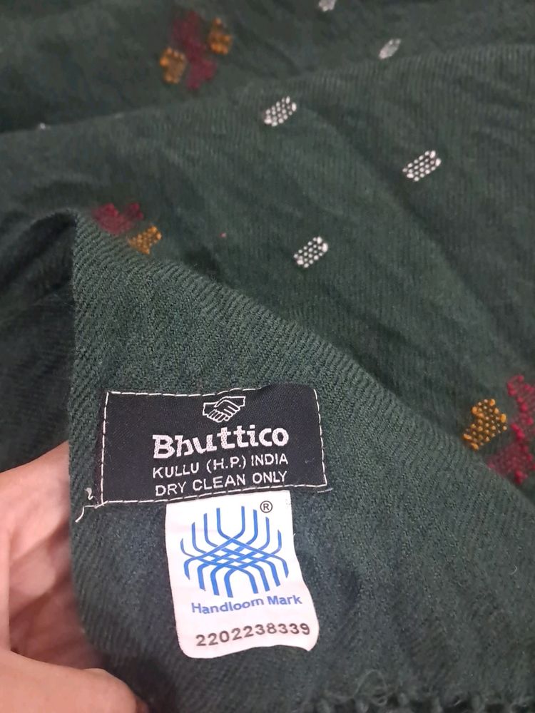 Bhuttico Kullu Olive Green Shawl