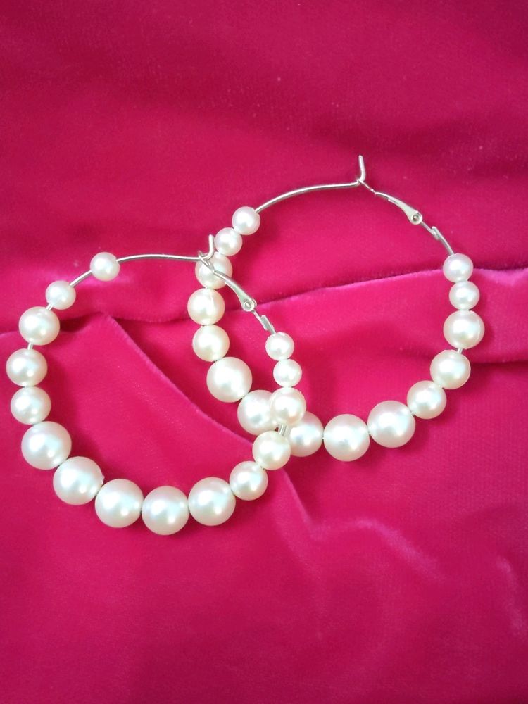 Pearl Hoop Earrings