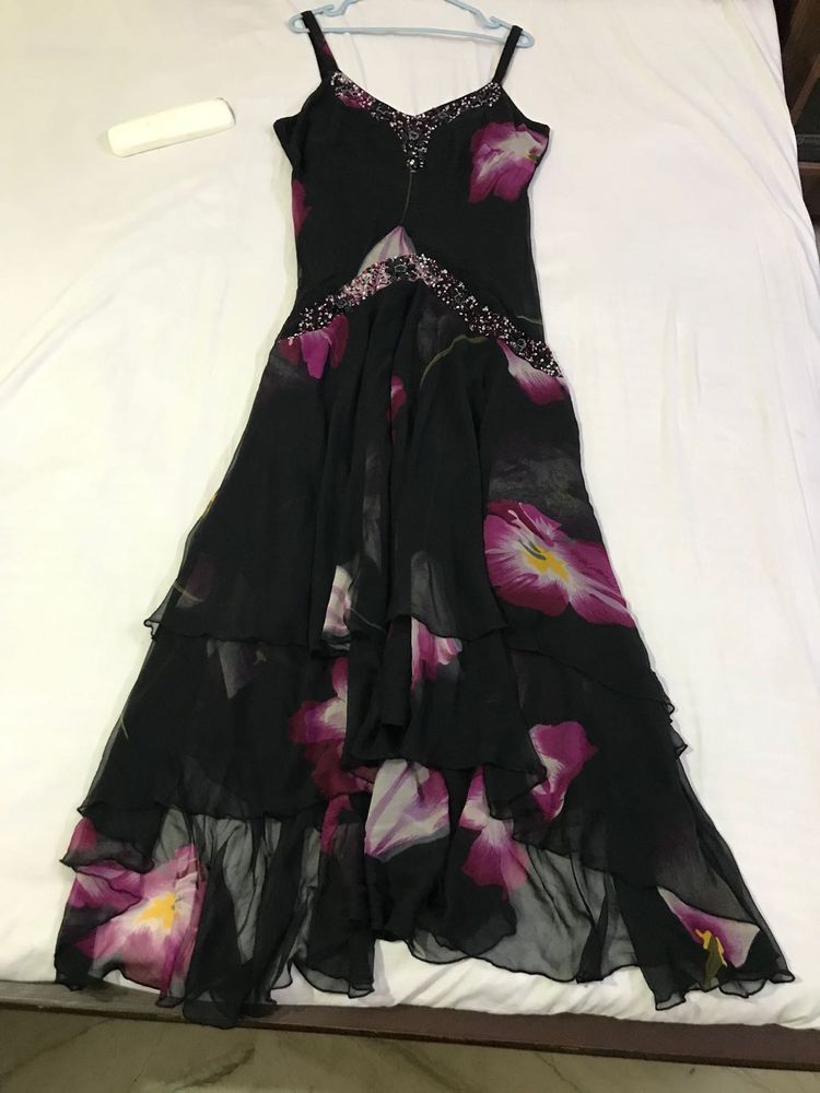 Black Floral Dress Fits Bust 36-38