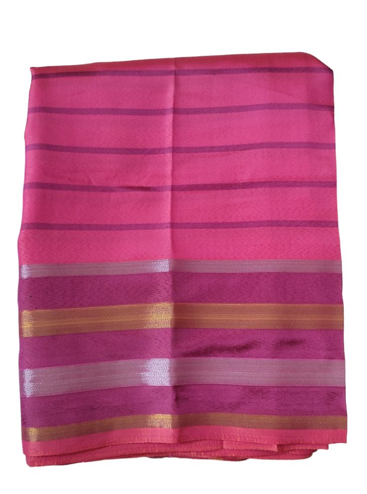 💕Pink Saree gold And silver Zari-New💕 #flashsale