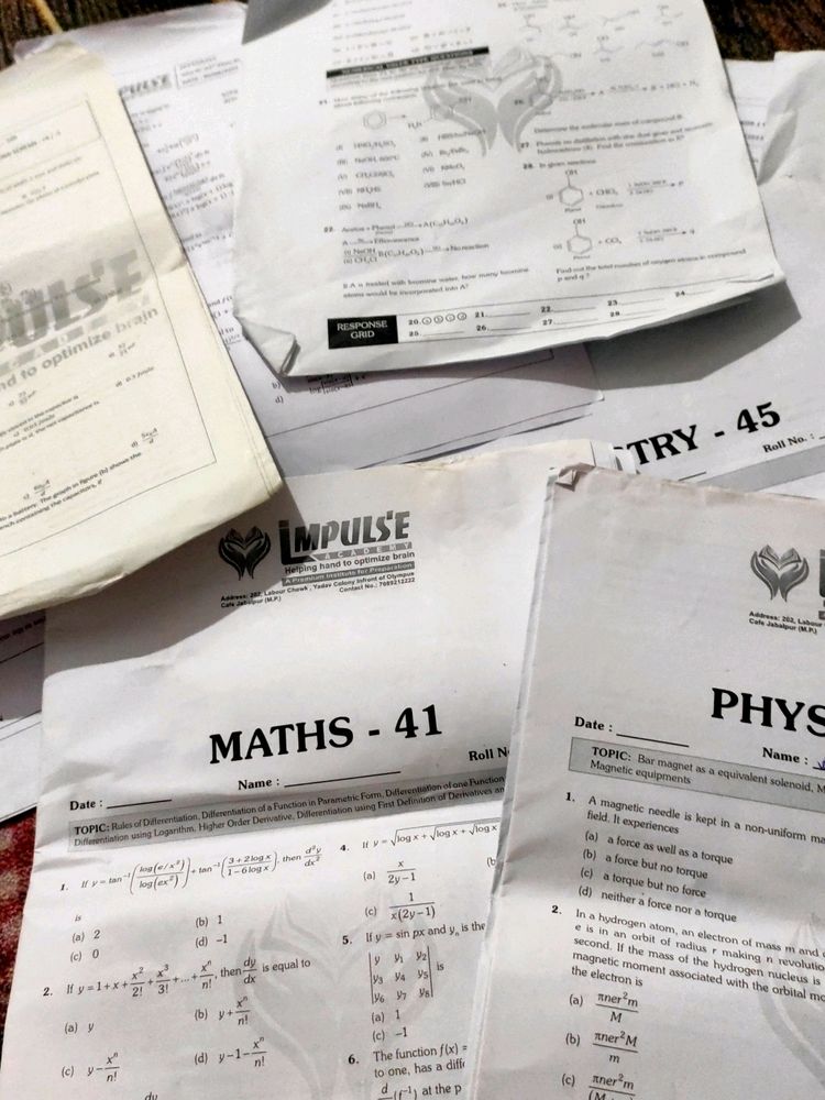 Impulse Jee Mains Papers