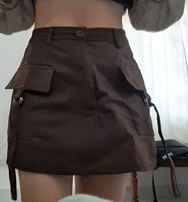 Littlebox Brown Y2k Skirt