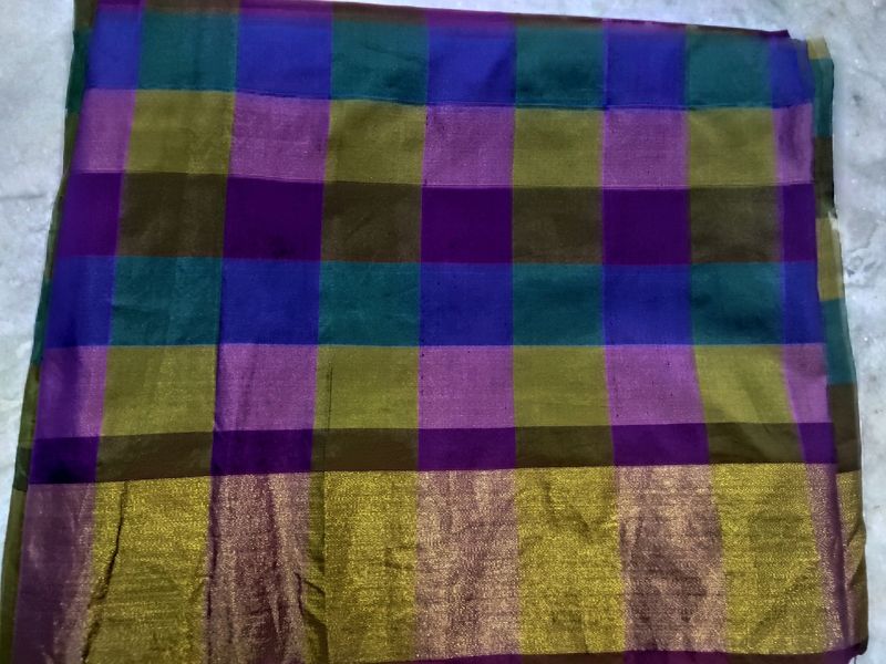 Mixed Kanjeevaram Multi Checks Silk Saree🥰