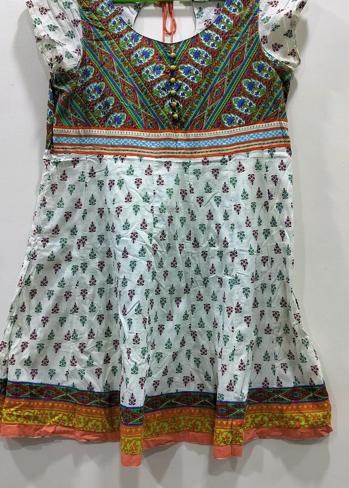 A Beautiful Frock Style Kurti Cotton Mix