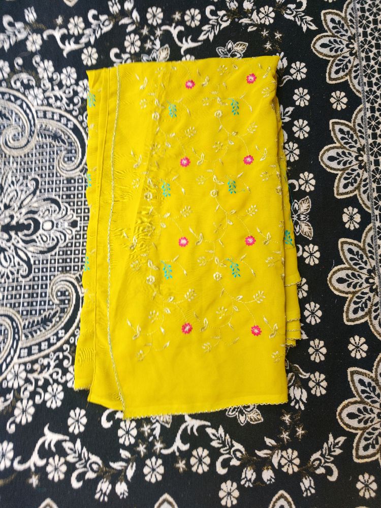 ✨  Haldi Embroidery Saree