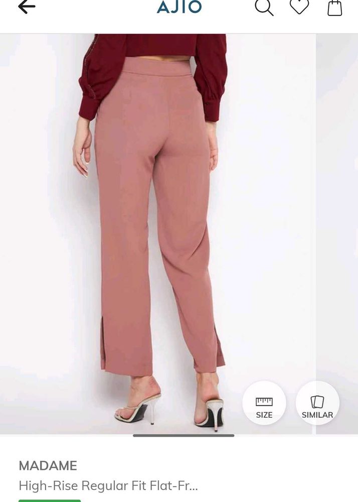 High Rise Regular Beige Pants