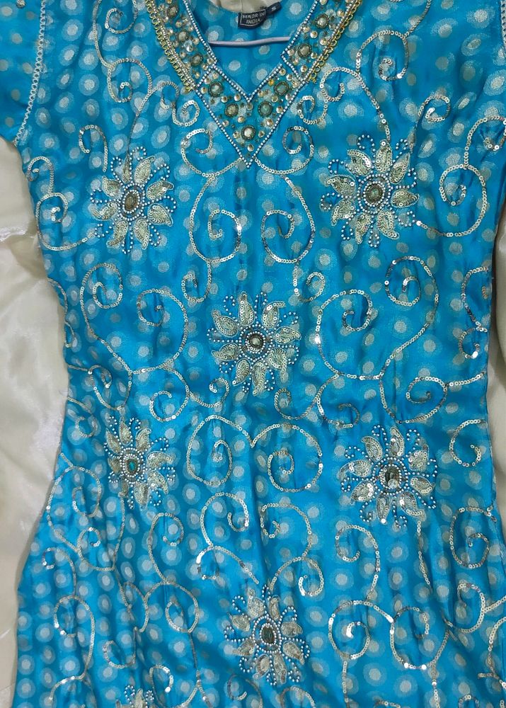 Traditional Chanderi Silk Suit 💙💛