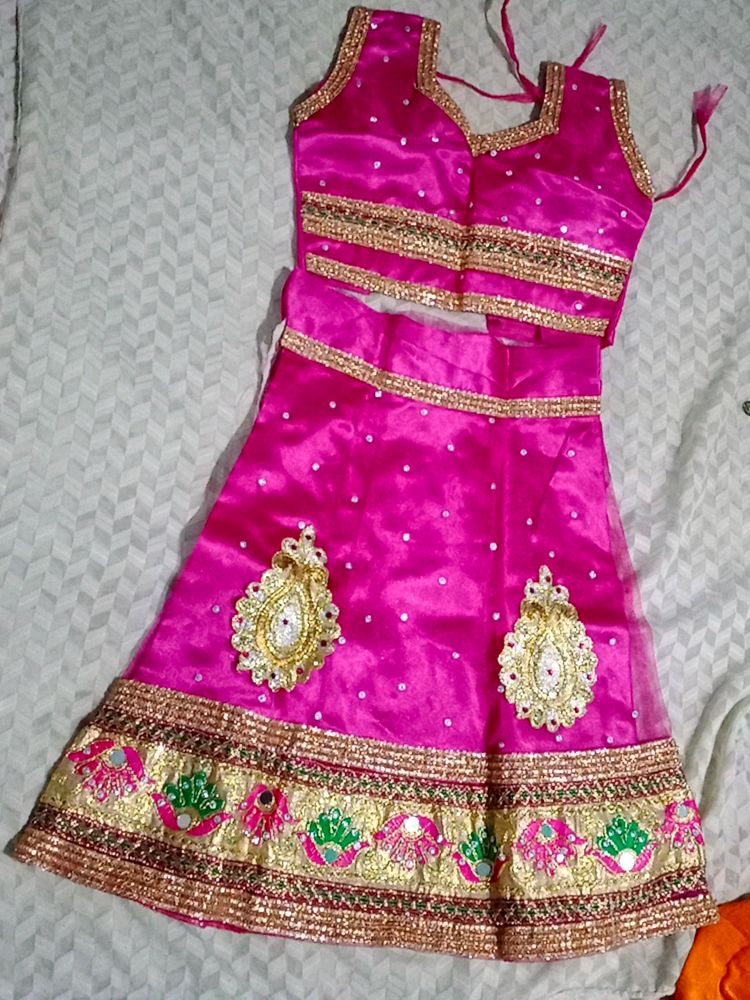 Pink Net Lehenga For 2 -4 Yrs Girl