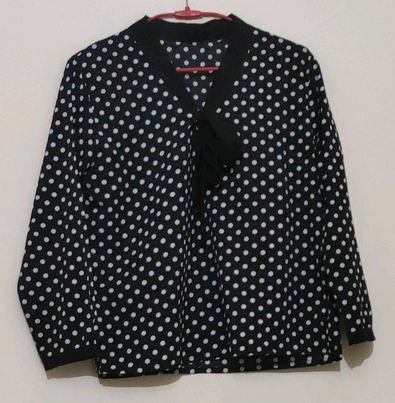 Price Drop Black Polka Dots Top