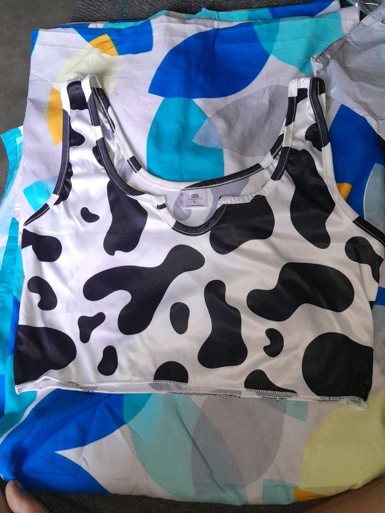 Cow Printed Crop Top