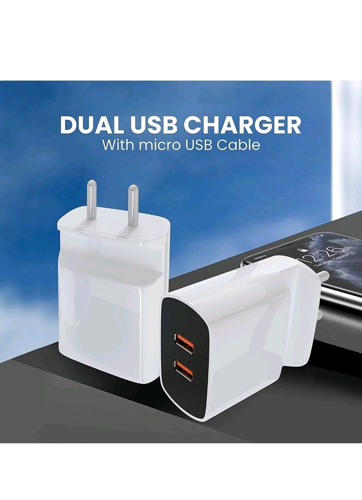 Double Port Brand New Charger With Micro Cable