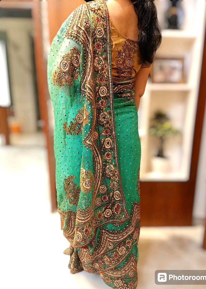 Women Partywear Heavy Embroidered Saree 🥻💐