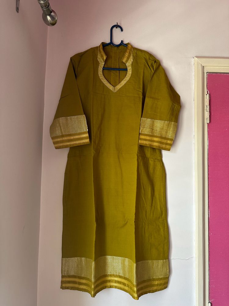 Olive green kurta