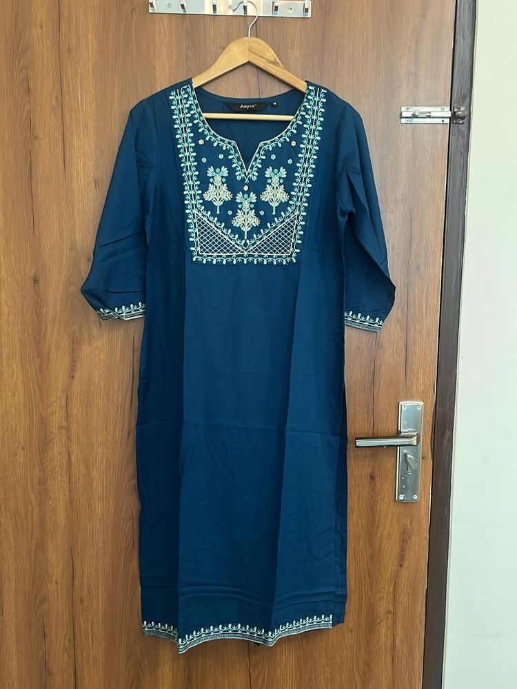 Stylish Aqua Blue Kurta For Women