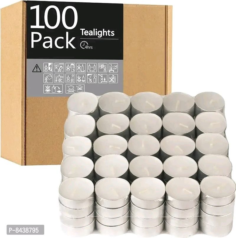 Classy White Tea Light Candles Pack of 100Within 7