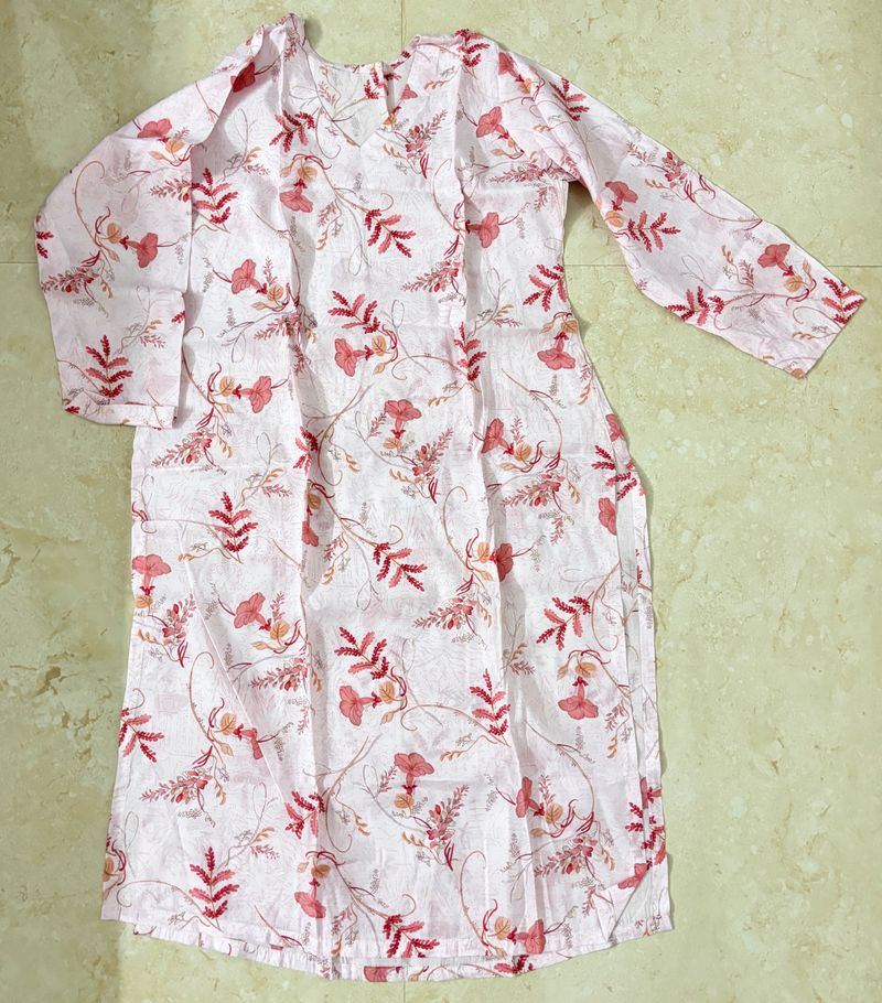 Baby Pink Floral Kurta