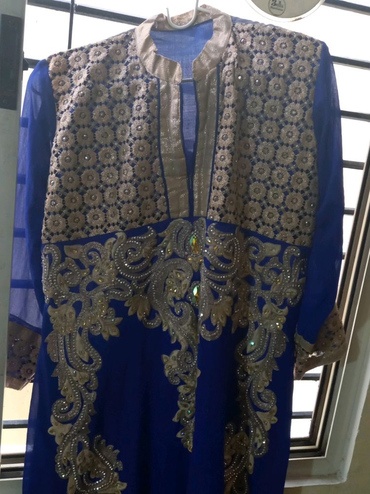 Party Wear Dazzling Royal Blue Kurta