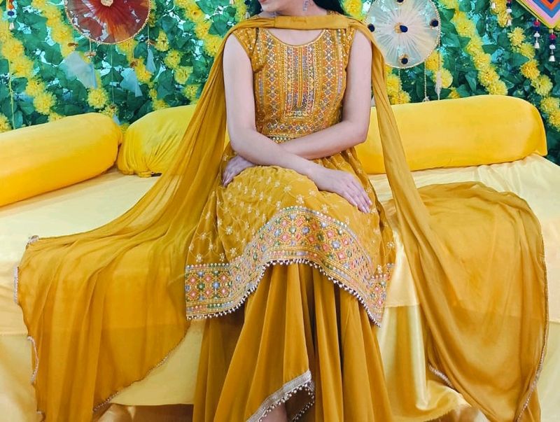 Mustard Sharara Set